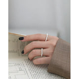 925 Sterling Silver Elastic Rope Bead Anxiety Rings for Women