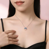 925 Silver Enamel Fish Couple Necklace for Romantic Couples