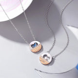 925 Silver Enamel Fish Couple Necklace for Romantic Couples