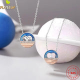 925 Silver Enamel Fish Couple Necklace for Romantic Couples
