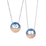 925 Silver Enamel Fish Couple Necklace for Romantic Couples