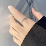 925 Sterling Silver Fidget Matte Bead Ring for Women Anxiety Relief Jewelry