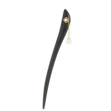 925 Silver Flower Pearl Jade Ebony Hair Sticks Women Chinese Hanfu Hairpin