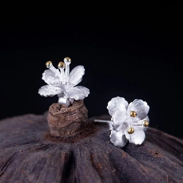 925 Silver Flower Stud Earrings