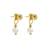 925 Silver Freshwater Pearl Beads Stud Earring 18k Plating