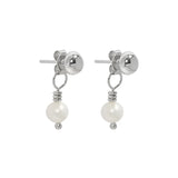 925 Silver Freshwater Pearl Beads Stud Earring 18k Plating