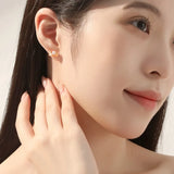 925 Silver Freshwater Pearl Candy Stud Earrings Rose Plating