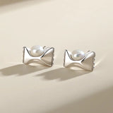 925 Silver Freshwater Pearl Candy Stud Earrings Rose Plating