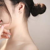 925 Silver Freshwater Pearls Angel Wing Stud Earrings Rose Plating