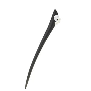 925 Silver Freshwater Pearls Ebony Hair Sticks Women Hanfu Hairpin