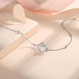 925 Silver Fritillaria Heart Bracelet Platinum Rose Plating Femme Accessories