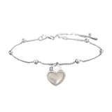 925 Silver Fritillaria Heart Bracelet Platinum Rose Plating Femme Accessories