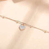 925 Silver Fritillaria Heart Bracelet Platinum Rose Plating Femme Accessories