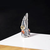 925 Sterling Silver Garnet Bunny Pendant Necklace for Women