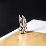 925 Sterling Silver Garnet Bunny Pendant Necklace for Women