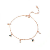 925 Sterling Silver Ginkgo Leaf Bracelet Rose Plating