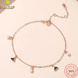 925 Sterling Silver Ginkgo Leaf Bracelet Rose Plating