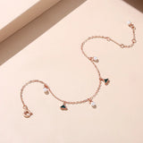 925 Sterling Silver Ginkgo Leaf Bracelet Rose Plating
