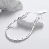 925 Sterling Silver Round Buckle Chain Bracelet for Women