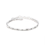 925 Sterling Silver Round Buckle Chain Bracelet for Women