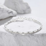 925 Sterling Silver Round Buckle Chain Bracelet for Women