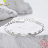 925 Sterling Silver Round Buckle Chain Bracelet for Women