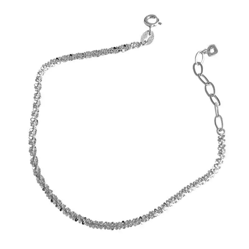 925 Silver Gypsophila Flower Bracelet 18k Platinum Plated Women Femme Jewelry