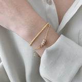 925 Silver Gypsophila Flower Bracelet 18k Platinum Plated Women Femme Jewelry