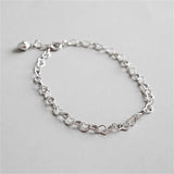 Elegant 925 Silver Heart Bracelet for Women