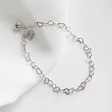 Elegant 925 Silver Heart Bracelet for Women