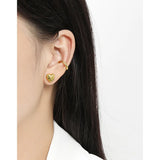 925 Silver Heart Stud Earrings Platinum Plating Sweet Femme Accessories