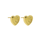 925 Silver Heart Stud Earrings Platinum Plating Sweet Femme Accessories