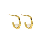 925 Silver Irregular Half Circle Stud Earrings Women Jewelry
