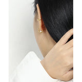 925 Silver Irregular Half Circle Stud Earrings Women Jewelry