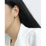 925 Silver Irregular Half Circle Stud Earrings Women Jewelry