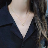 925 Sterling Silver Irregular Shaped Pendant Necklace for Women