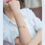 925 Sterling Silver Jingle Bell Bangle Bracelet with Lucky Beads