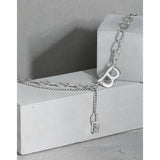 925 Sterling Silver Letter B Chain Bracelet Original Design Female Accessories