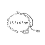 925 Sterling Silver Letter B Chain Bracelet Original Design Female Accessories