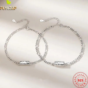 925 Silver Love Letter Couple Rings Romantic Gift