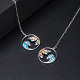 925 Silver Lucky Koi Waves Drop Earrings Women