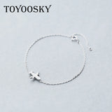 925 Sterling Silver Matte Aircraft Plane Chain Bracelet for Women