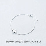 925 Sterling Silver Matte Aircraft Plane Chain Bracelet for Women