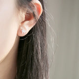 925 Sterling Silver Matte Jigsaw Puzzle Stud Earrings for Women