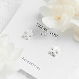 925 Sterling Silver Matte Jigsaw Puzzle Stud Earrings for Women