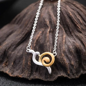 925 Silver Matte Snails Pendant Necklace Women Femme Accessory