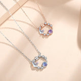 925 Silver Moonstone Butterfly Pendant Necklace Rose Plating