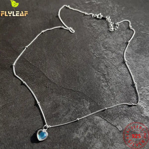 925 Silver Moonstone Heart Pendant Necklace for Women