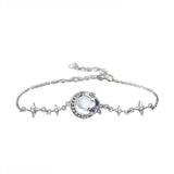 925 Silver Moonstone Butterfly Bracelet for Women