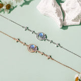 925 Silver Moonstone Butterfly Bracelet for Women